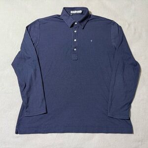 Criquet Mens XL Blue Cotton Blend Long Sleeve Golf Polo Shirt